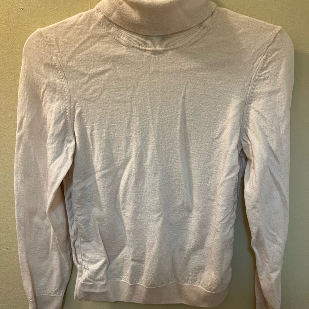 Boss Men's Cream Turtleneck Sweater